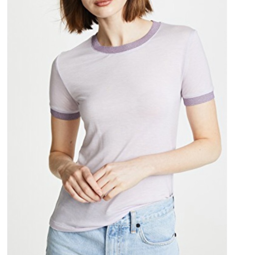 Rag and Bone Brighton Purple Sparkle Collar Tee